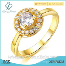 Hot sale high polished cheap gold plated fashion rings with stones